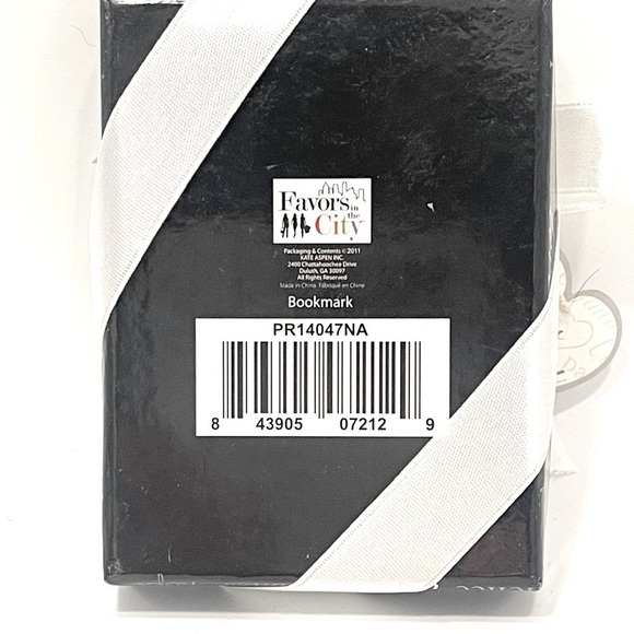 Kate Aspen Heart Bookmark Pewter Metal Page Clip Tassel NIB Gift Silver Tone - Picture 4 of 5